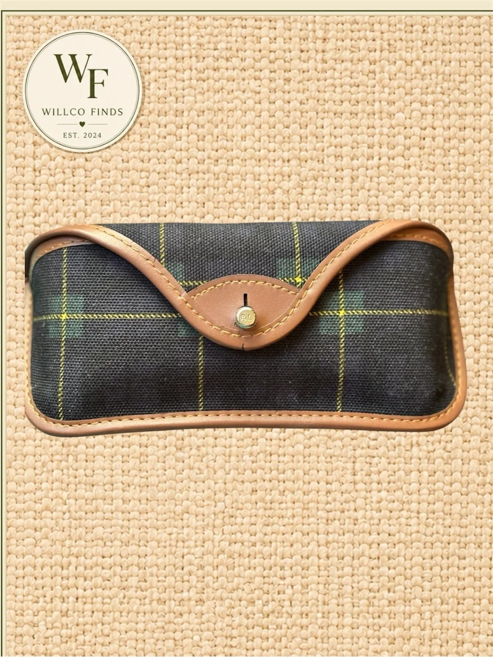 Vintage Polo Ralph Lauren Tartan Plaid Eyeglass Sunglasses Case RL Snap